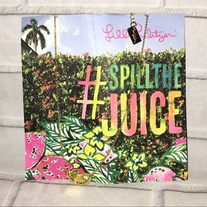 Lilly Pulitzer Spillthe juice Lemon wedge necklace
